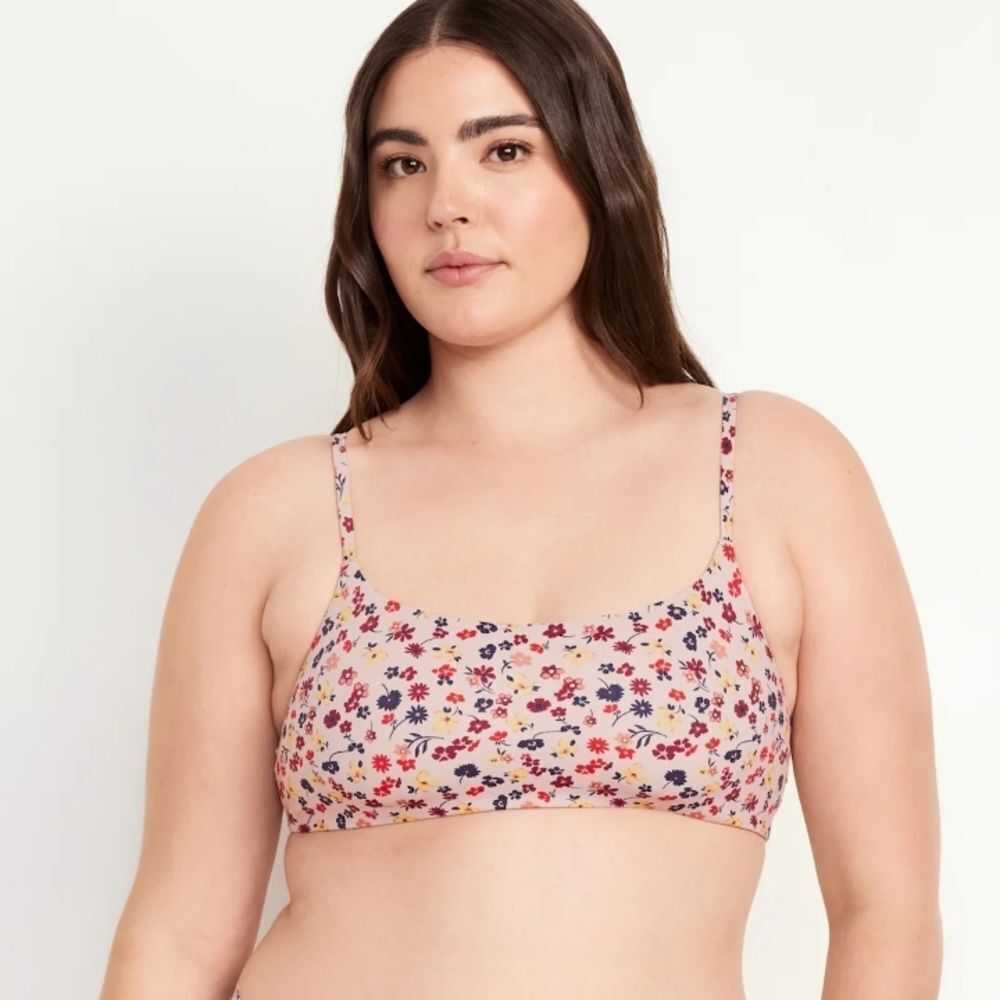 Floral Print Womens Bralette Xl Old Navy Cute Boho Y2k Comfy Bra Sports Gym Tank
